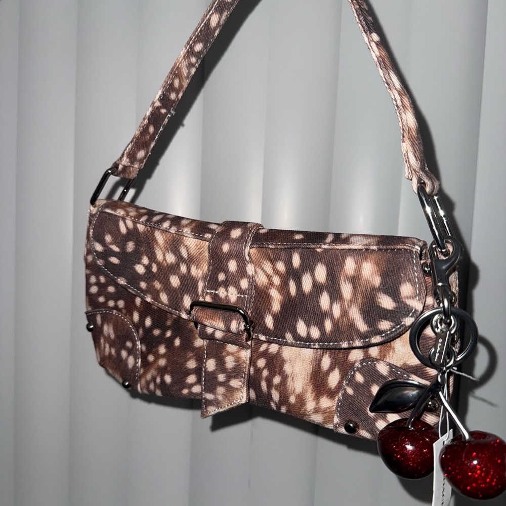 Women’s Brown Deer Print Shoulder Bag